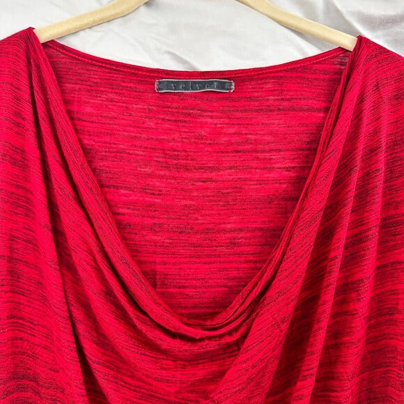 Velvet by Graham & Spencer - Red Drape Neck Blouse - Size L - Picture 7 of 7